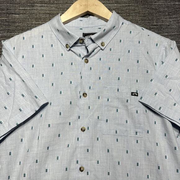 Billabong Other - Billabong Shirt Men's Medium Blue Geomtric Short Sleeve Button Up ABBWT00112